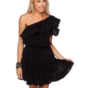 Buddy Love Sofia Black Leopard Ruffle Dress
